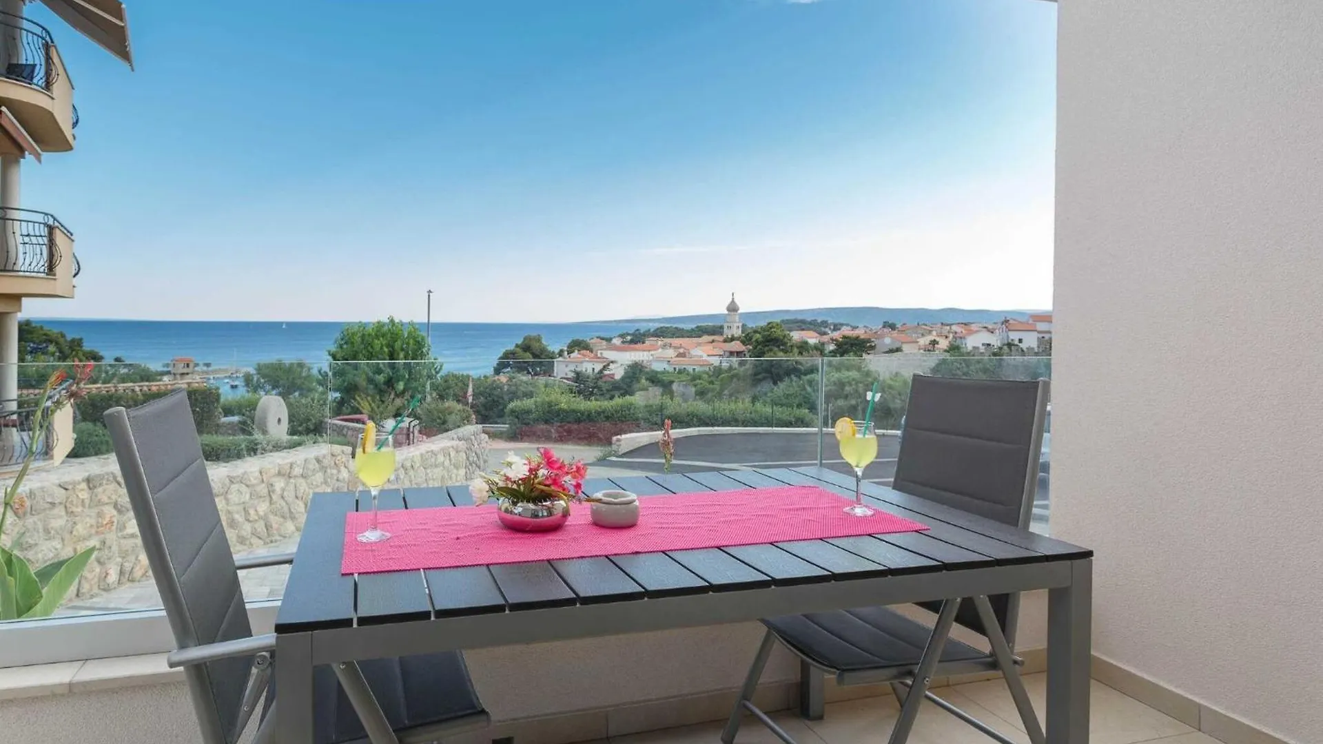 Luxury Beachfront Krk Apartments With Terrace - Studio Apartment With Terrace Krk Town Croatia